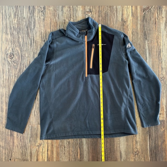 Eddie Bauer First Ascent Quarter Zip Fleece Pullover Jacket Mens XL Gray Hiking - Picture 3 of 11